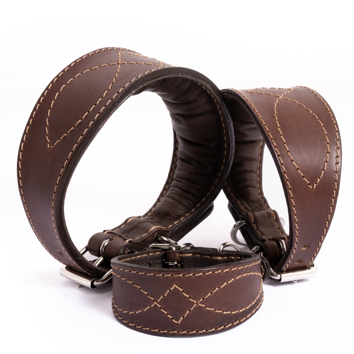 DG LUXURY LEATHER COLLAR "CLASSIC BROWN" - Image 3