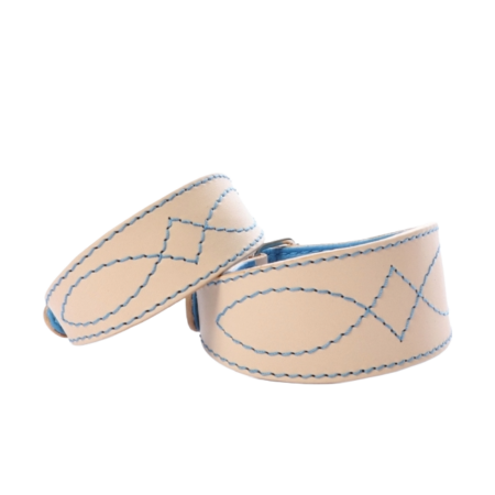 DG LUXURY LEATHER COLLAR „SWEET BLUE“