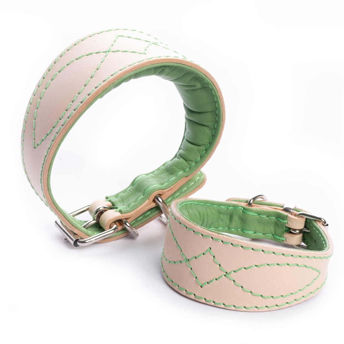 DG LUXURY LEATHER COLLAR "SWEET GREEN" - Image 3
